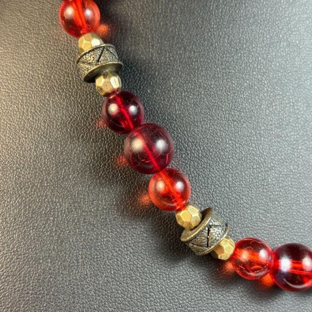 Necklace Lot Vintage Boho Elephant Wood Beads Metal Glass Elegant - Picture 5 of 7